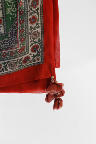 Gulbahar (Floral Spring) Dupatta - Brick Red