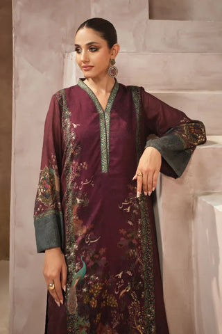 Manto Women's Maroon 2 Piece Printed Co-Ord Set