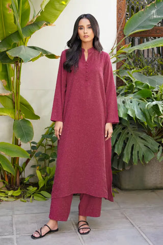 Manto's Ready to Wear Plum 2-Piece Solid Co-ord Set