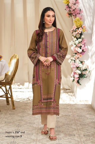 Manto Women's Ready to Wear 1 Piece Green Kurta with Urdu Calligraphy