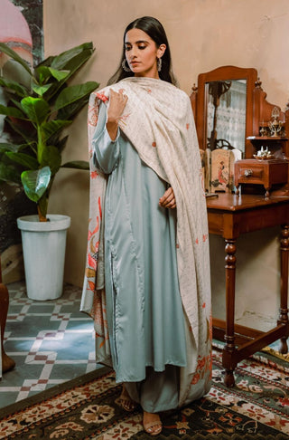 Shopmanto, wear manto, manto clothing brand, manto pakistan, ladies clothing brand, urdu calligraphy clothing, wear manto urdu calligraphy unisex women ladies sage grey gulnaar odhni dupatta, swiss lawn dupatta