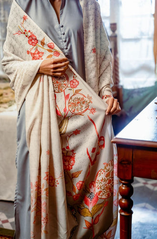 Shopmanto, wear manto, manto clothing brand, manto pakistan, ladies clothing brand, urdu calligraphy clothing, wear manto urdu calligraphy unisex women ladies sage grey gulnaar odhni dupatta, swiss lawn dupatta