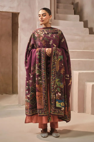 Manto Women's Maroon Printed Odhni