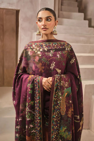 Manto Women's Maroon Printed Odhni