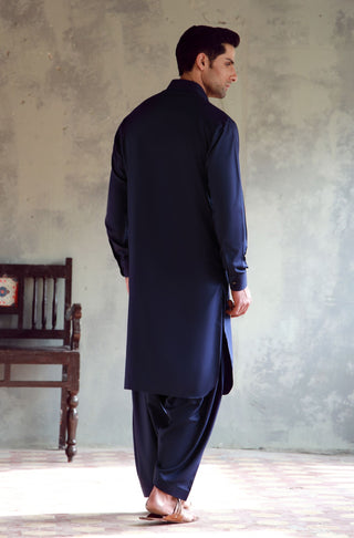 Manto Men's Midnight Blue Kameez & Shalwar