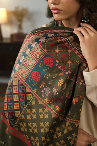 Gulposh (Covered in Flowers) Shawl - Green
