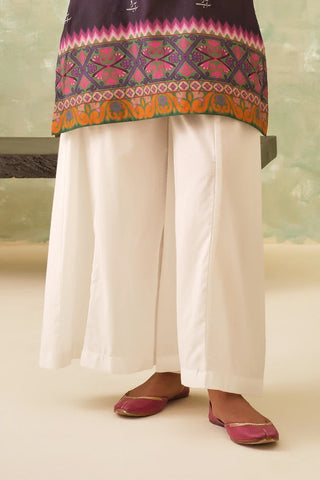 Ready to Wear Wide Leg Cotton White Trouser