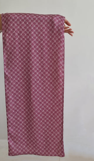 Manto Blocks Stole - Red & Cream