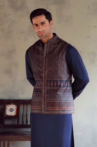 Manto Men's Midnight Blue Kameez & Shalwar