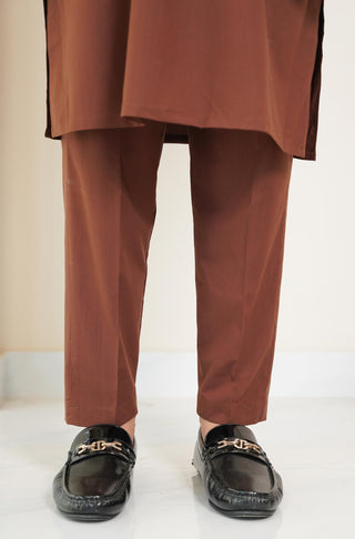 Shopmanto, wear manto, manto clothing brand, manto pakistan, ladies clothing brand, urdu calligraphy clothing, wear manto men's wear solid 2 piece cocoa brown lucknow kurta pajama, manto wash n wear lucknow kurta pajama