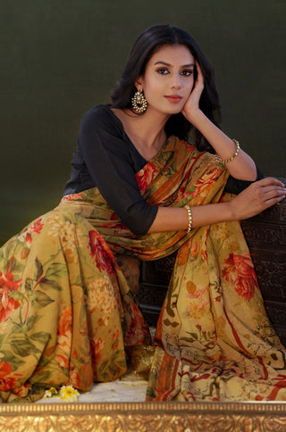 Husn (Beauty) Saree - Amber