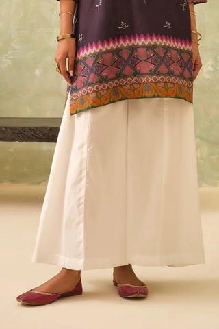 Ready to Wear Wide Leg Cotton White Trouser