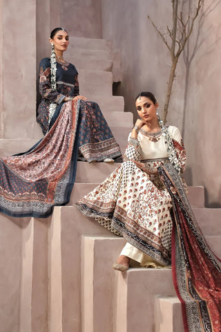 Manto Women's Ready to Wear Off White Anarkali Set with Urdu Calligraphy