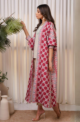 Shopmanto, wear manto, manto clothing brand, manto pakistan, ladies clothing brand, urdu calligraphy clothing, wear manto shrugs, layla shrug maroon with urdu calligraphy, women shrugs with urdu calligraphy, women front open upper