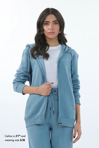 Zipper Hoodie - Mist Blue