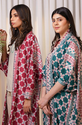 Shopmanto, wear manto, manto clothing brand, manto pakistan, ladies clothing brand, urdu calligraphy clothing, wear manto shrugs, layla shrug maroon with urdu calligraphy, women shrugs with urdu calligraphy, women front open upper