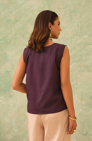 Manto Women's Purple Sleeveless Top