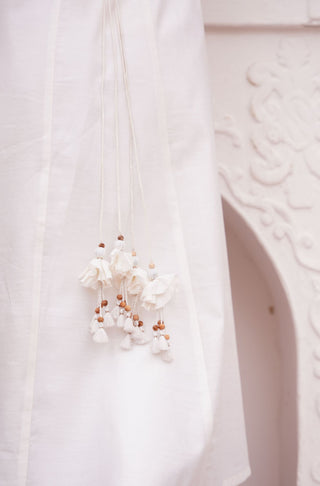 Shopmanto, wear manto, manto clothing brand, manto pakistan, ladies clothing brand, urdu calligraphy clothing, manto cloud white colour solid women jahaan anarkali 2 piece co-ord set with chiffon dupatta