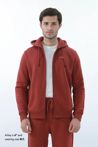 Zipper Hoodie - Brick Rust