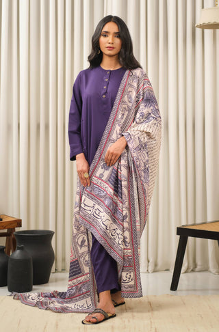 Manto's Unisex Blue & White Virsa Odhni with Urdu Calligraphy