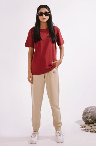 Shopmanto, wear manto, pakistan, women, men, ladies, clothing, urdu, calligraphy, jogger pants, winter wear, karachi, western clothing, manto store, urdu calligraphy clothing, unisex t-shirts, t-shirts in pakistan, t-shirts for women, comfort, soft, manto logo embroidery on sleeve, everyday t-shirt for women, basic t-shirt, rustic red everyday t-shirt for women, manto t-shirt