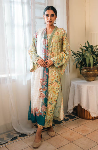 Shopmanto, wear manto, manto clothing brand, manto pakistan, ladies clothing brand, urdu calligraphy clothing, wear manto women ladies lawn kurta for spring summer, manto two piece lawn mint and teal gulnaar coord set for women, spring summer season, lawn collection