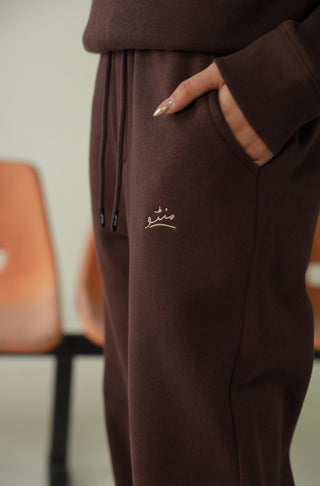 Manto's Unisex Premium Fleece Brown Jogger Pants with Urdu Manto Logo