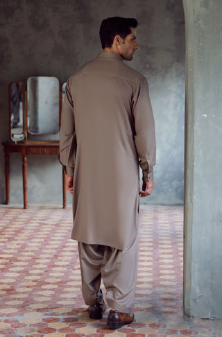 Manto Men's Sand Grey Kameez & Shalwar