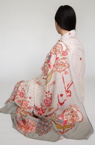 Shopmanto, wear manto, manto clothing brand, manto pakistan, ladies clothing brand, urdu calligraphy clothing, wear manto urdu calligraphy unisex women ladies sage grey gulnaar odhni dupatta, swiss lawn dupatta