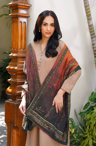 Diyar-e-Ishq Stole - Rust