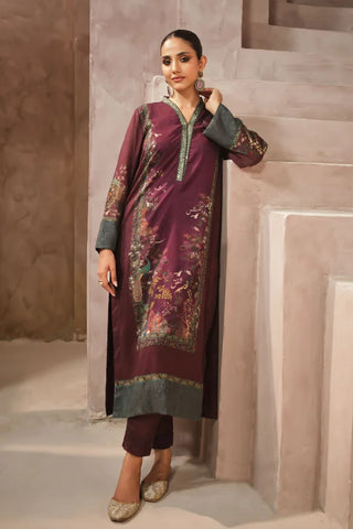 Manto Women's Maroon 2 Piece Printed Co-Ord Set