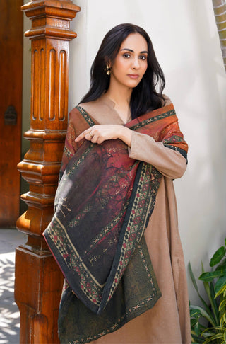Diyar-e-Ishq Stole - Rust
