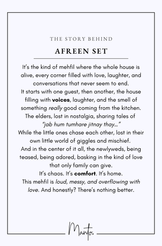 Design Philosophy of Afreen Set