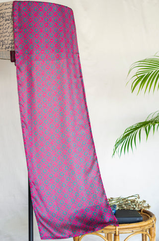 Manto Blocks Stole - Magenta & Teal