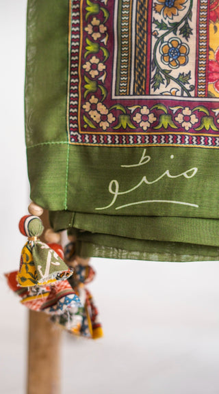 Gulistan (Flowerland) Stripes Dupatta - Mustard