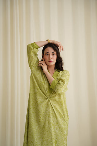 Aaina (Mirror) Kaftaan - Lime Green