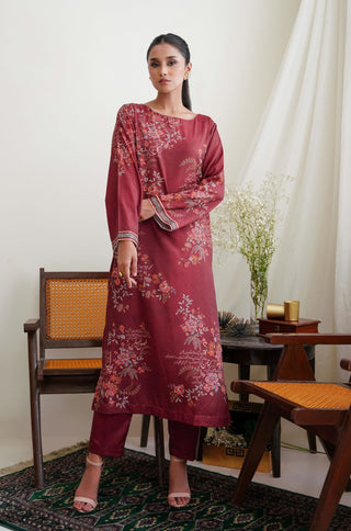 Chaman (Garden) Co-ord Set - Deep Maroon