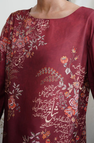 Chaman (Garden) Co-ord Set - Deep Maroon