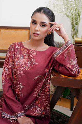 Chaman (Garden) Co-ord Set - Deep Maroon