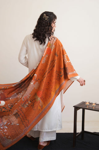 Khat-Nama (Letter Of Devotion) Odhni - Rust