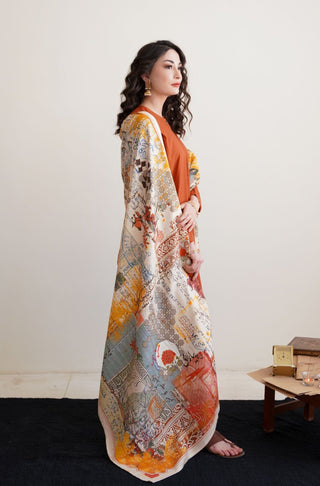 Khat-Nama (Letter Of Devotion) Odhni - Beige