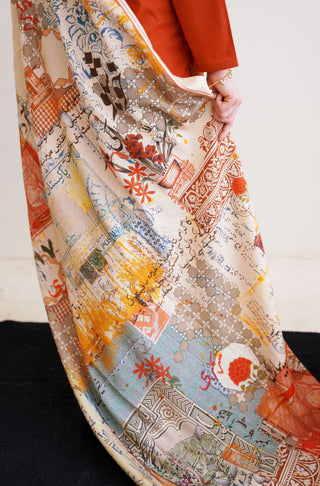 Khat-Nama (Letter Of Devotion) Odhni - Beige