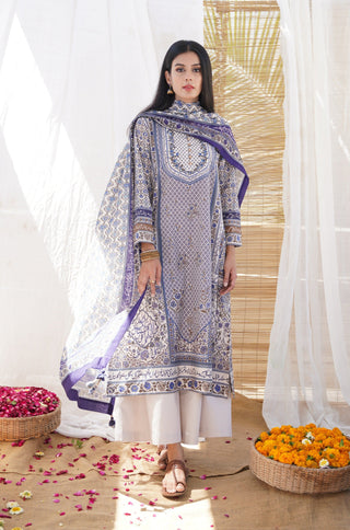 Gulbahar (Floral Spring) Dupatta - Blue
