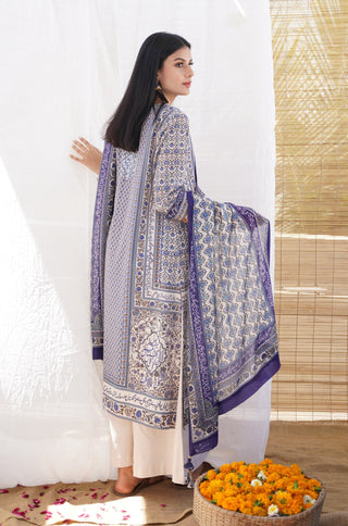Gulbahar (Floral Spring) Dupatta - Blue