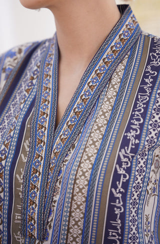 Gulistan (Flowerland) Stripes Kurta - Blue