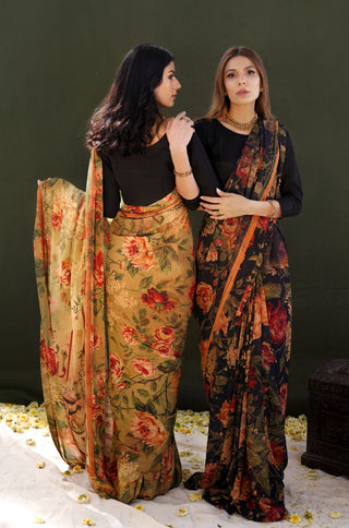 Husn (Beauty) Saree - Amber