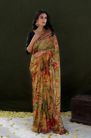 Husn (Beauty) Saree - Amber