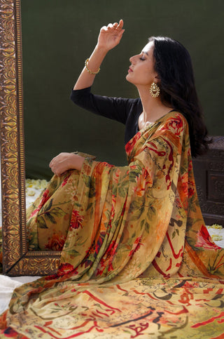 Husn (Beauty) Saree - Amber