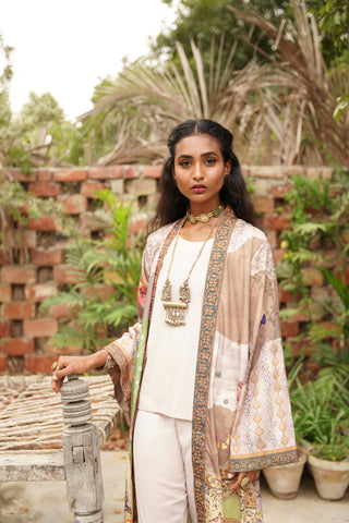 Shopmanto, wear manto, manto pakistan, manto clothing brand, beige inner set, inner set, sleeveless co-ord set, solid 2 piece set, beige 2 piece set, laila majnu shrug, manto shrug