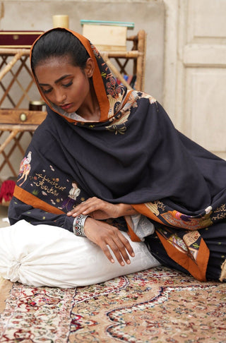 Ishq (Love) Odhni- Black